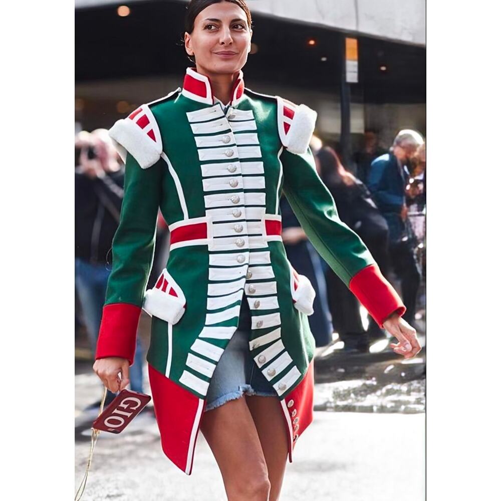 Burberry Runway Military Wool Shearling Coat Jacket Fall 2014 US 8 IT 42 - Picture 5 of 13